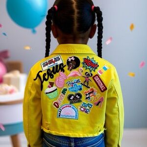 Patchwork girls jacket